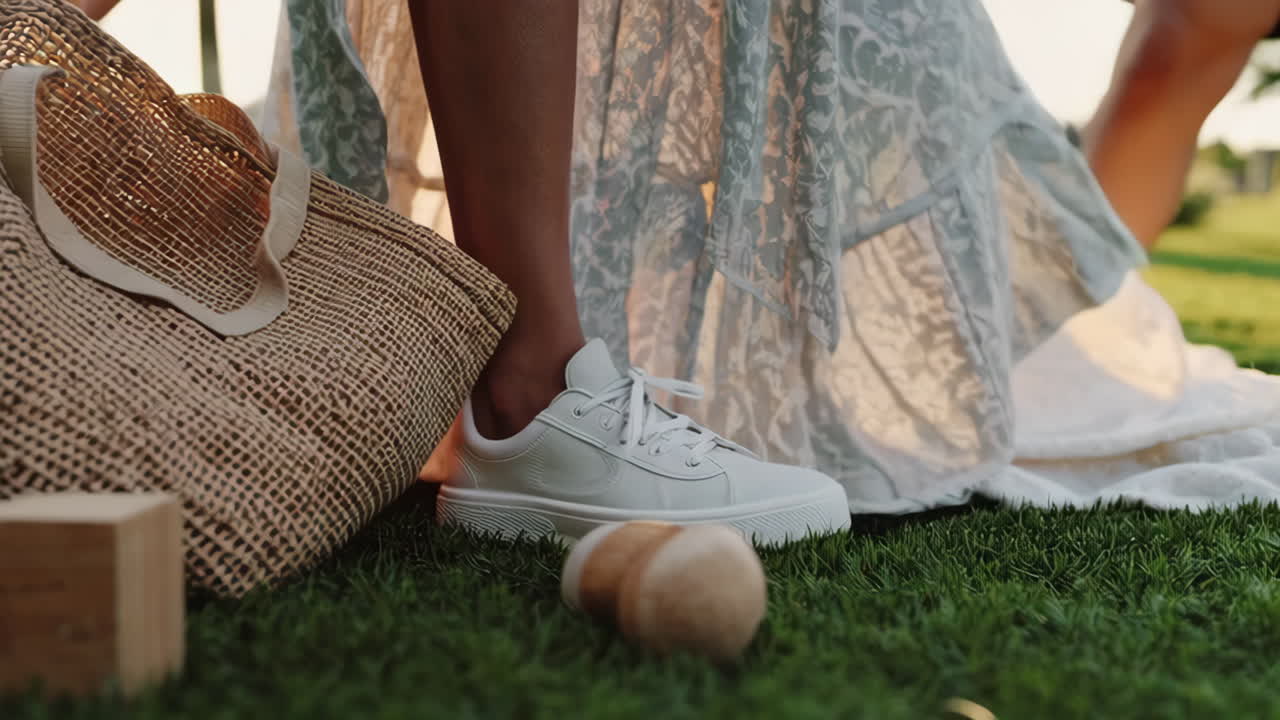 Friends having fun in the park on a summer day
