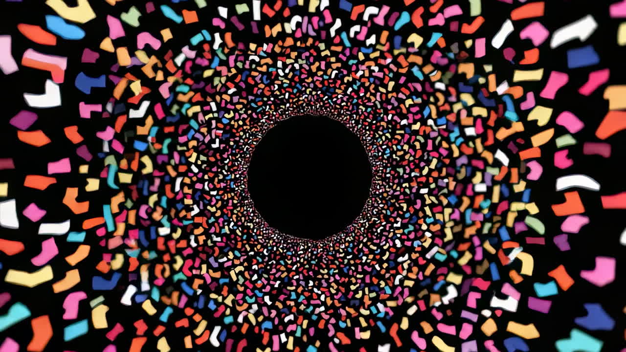 Colorful Confetti Tunnel Abstract