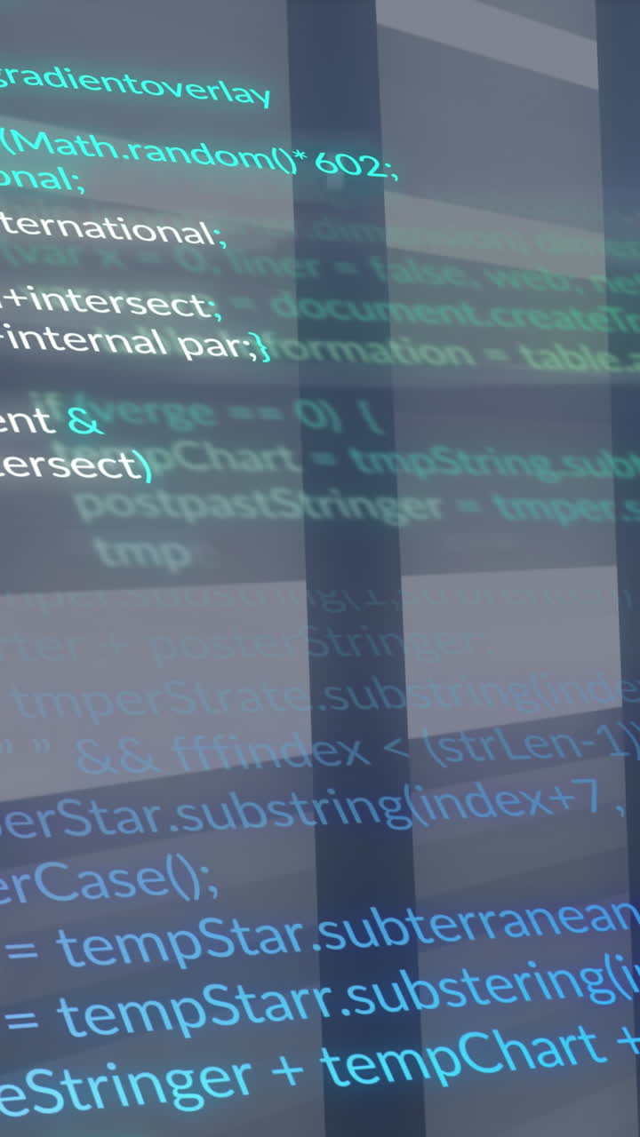 animación del procesamiento de datos y líneas sobre fondo azul