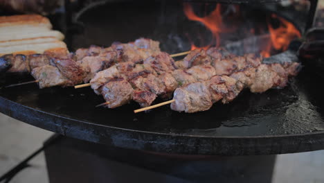 grilled meat skewers on a grill