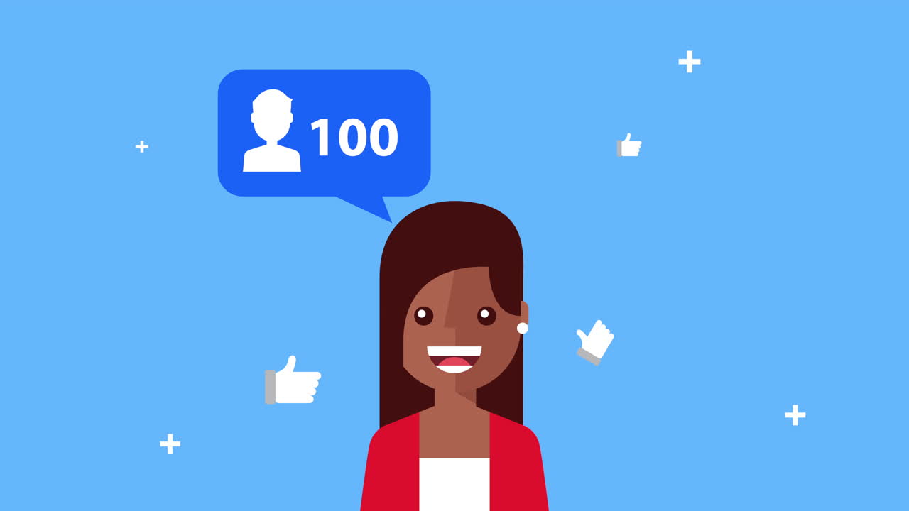 social media technology with afro woman and speech bubble