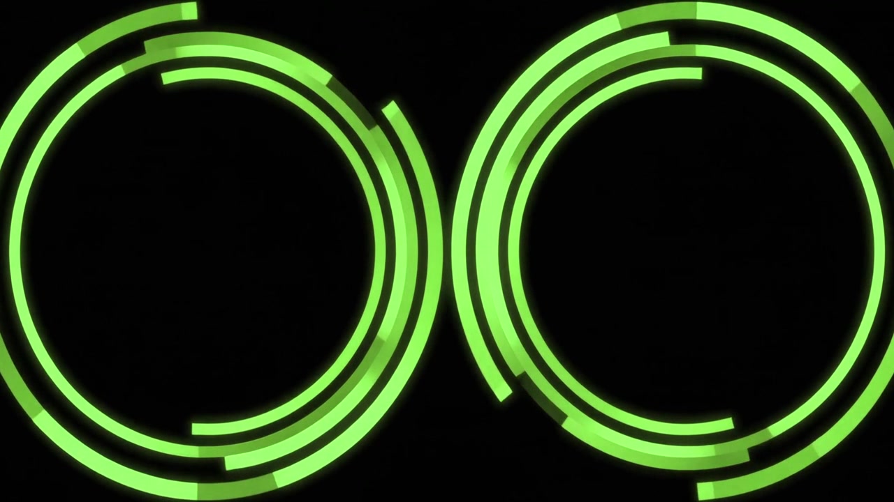 Animated Green Concentric Circles on Black Background