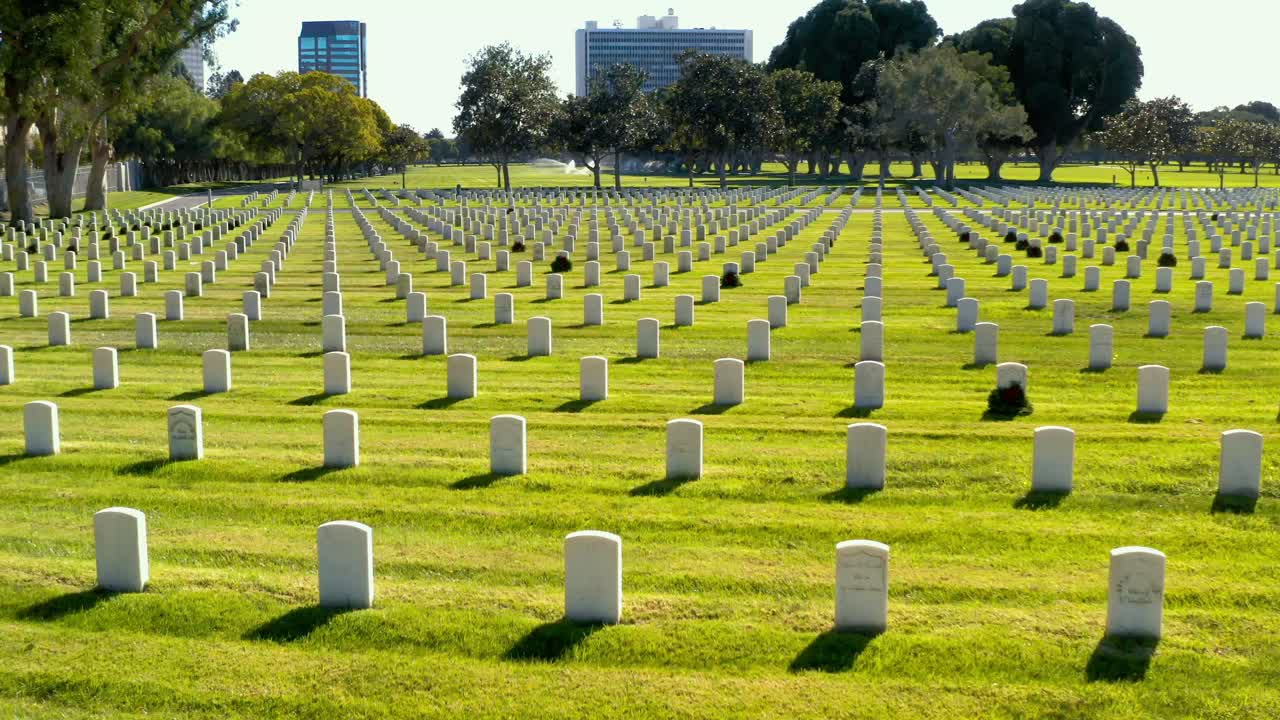 Beautiful veterans cemetery in Los Angeles, California