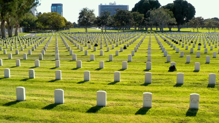 Bellissimo cimitero dei veterani a Los Angeles, California