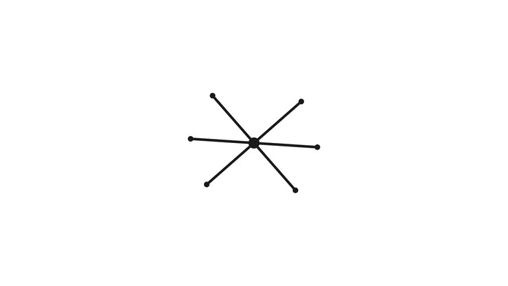Animated Network Node Graphic Expanding on White Background