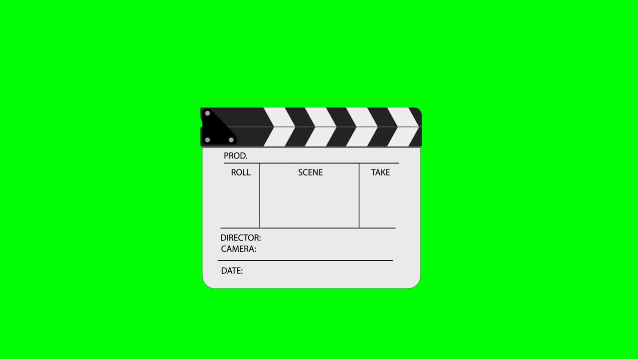 clapperboard aislado en el fondo de chromakey.
