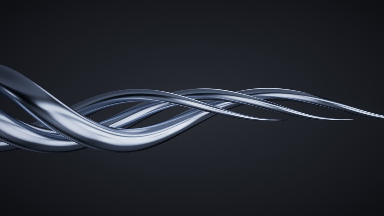Metallic curve geometry background, 3d rendering.