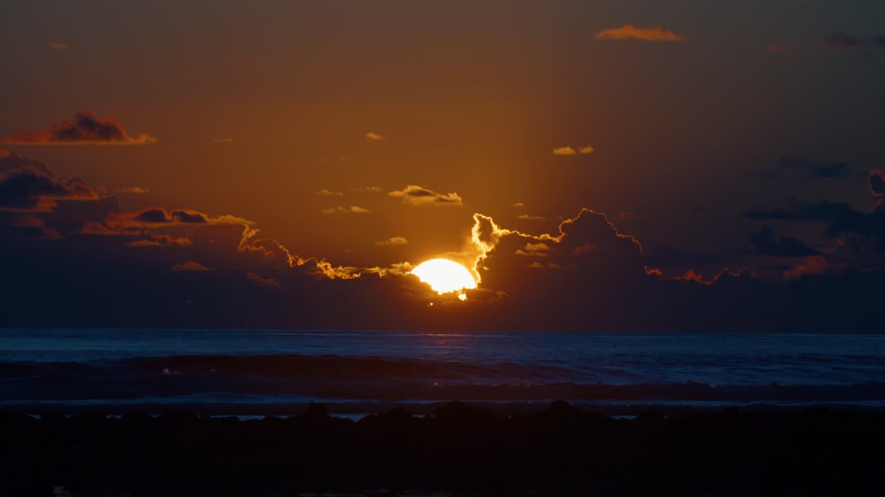 Timelapse of sunset with beautiful sky on the beach, Maldives