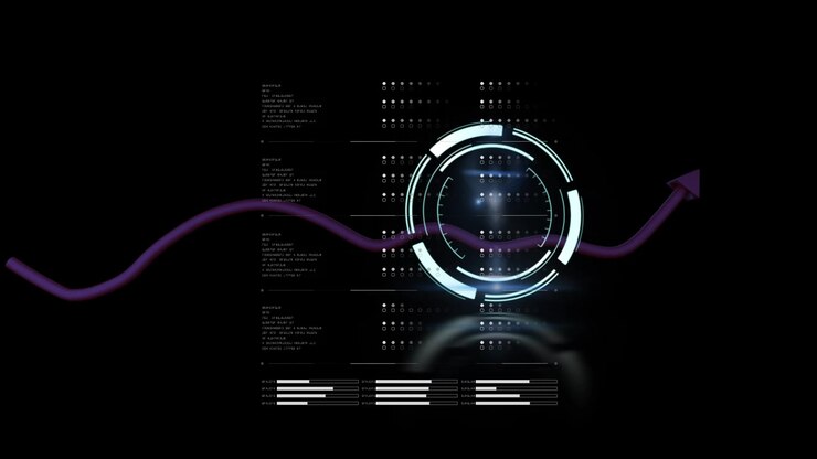 Digital Financial Growth Chart with HUD Interface