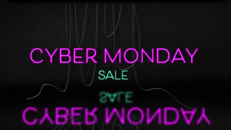pink neon cyber monday sale text