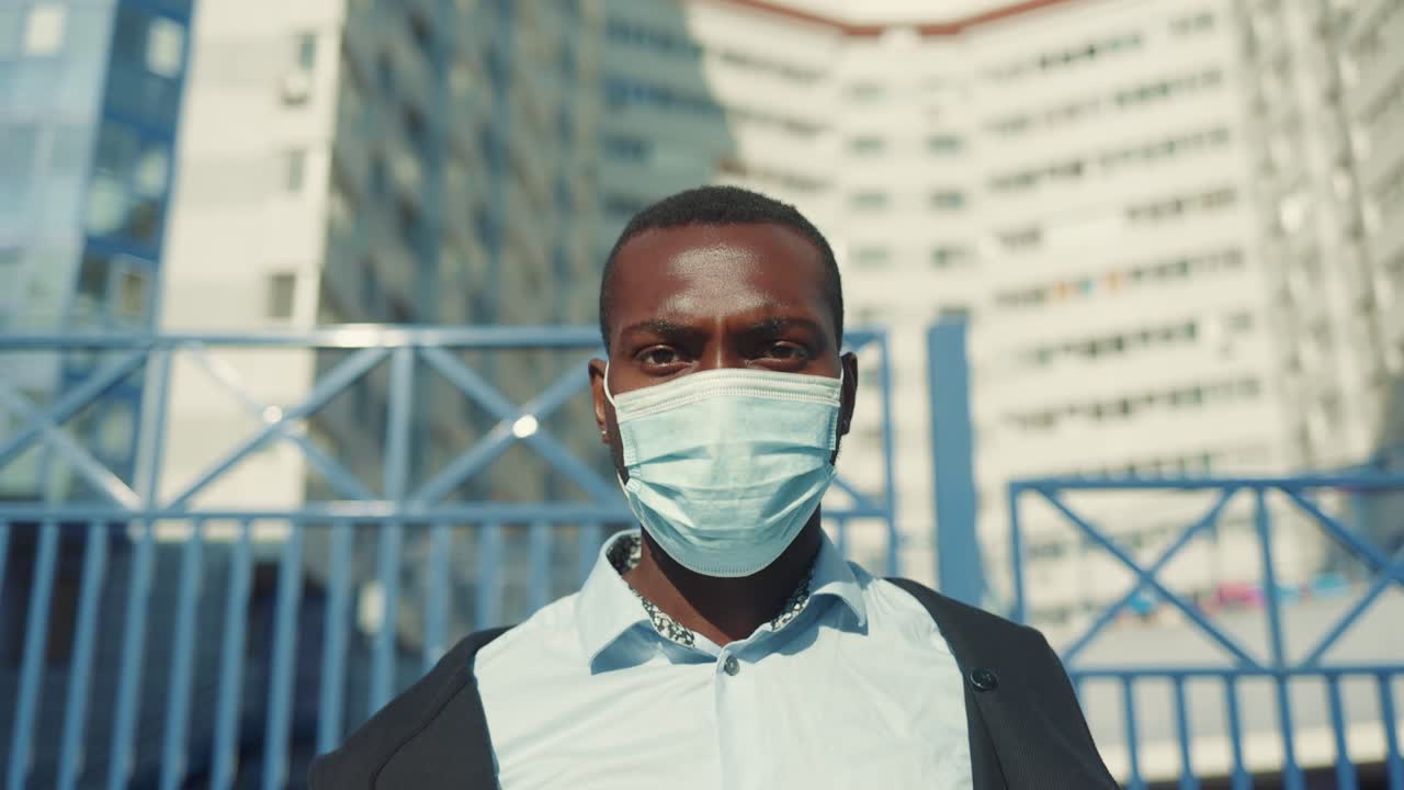 Man Wearing Face Mask in City