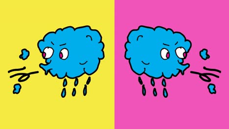 kids drawing pop art seamless background with theme of rain storm