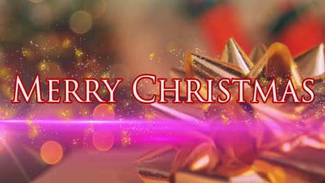 Animation-of-christmas-greetings-text-over-christmas-decorations