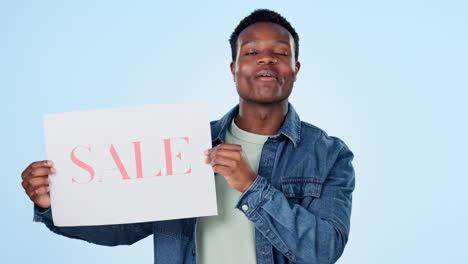 advertising, poster and sale with a black man