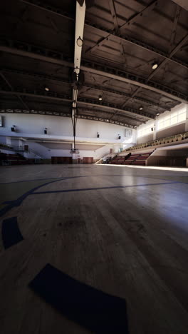 spacious empty college basketball gym