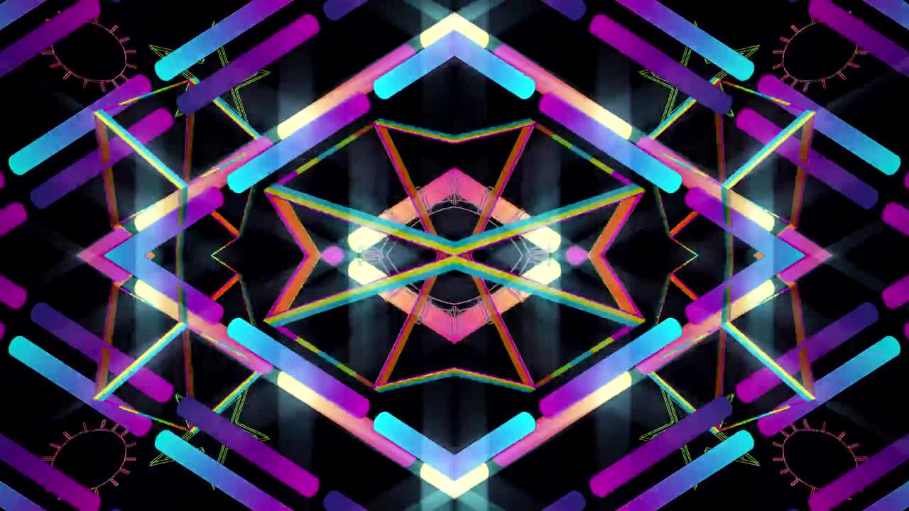 DJ VJ smyčka, kaleidoskop, abstraktní pohyblivé pozadí.