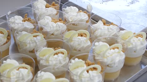 chef preparing dessert parfaits