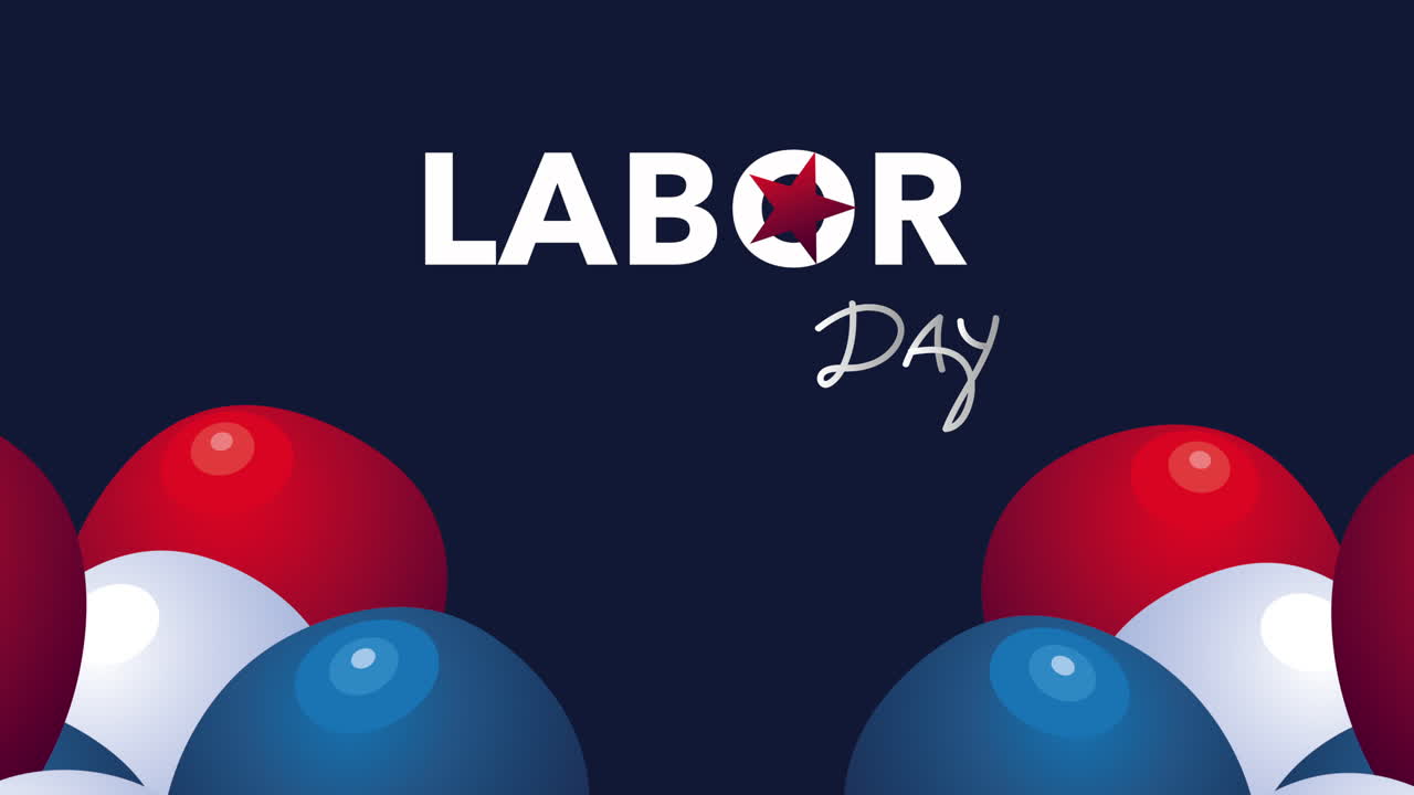 lettres de la fête du travail avec des ballons d'hélium