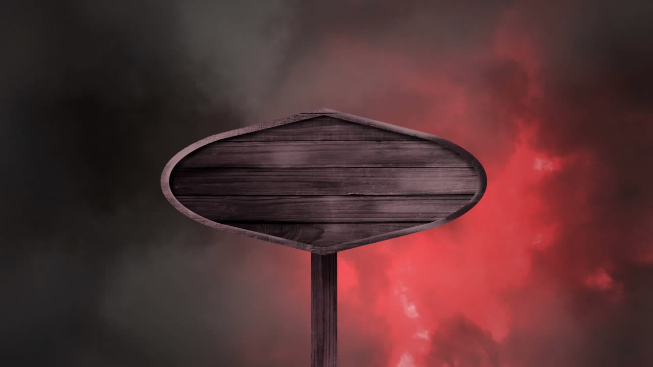 animación de panel de madera con tormenta en el fondo