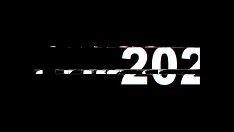 happy new year  2022 glitch effect text digital tv distortion 4k loop animation