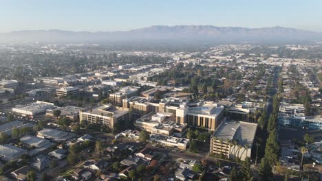 large hospital next to neighborhood