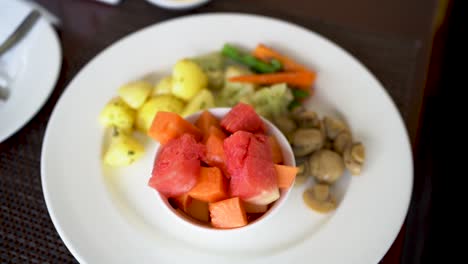 closeup view of asian food on table in kathmandu, nepal.