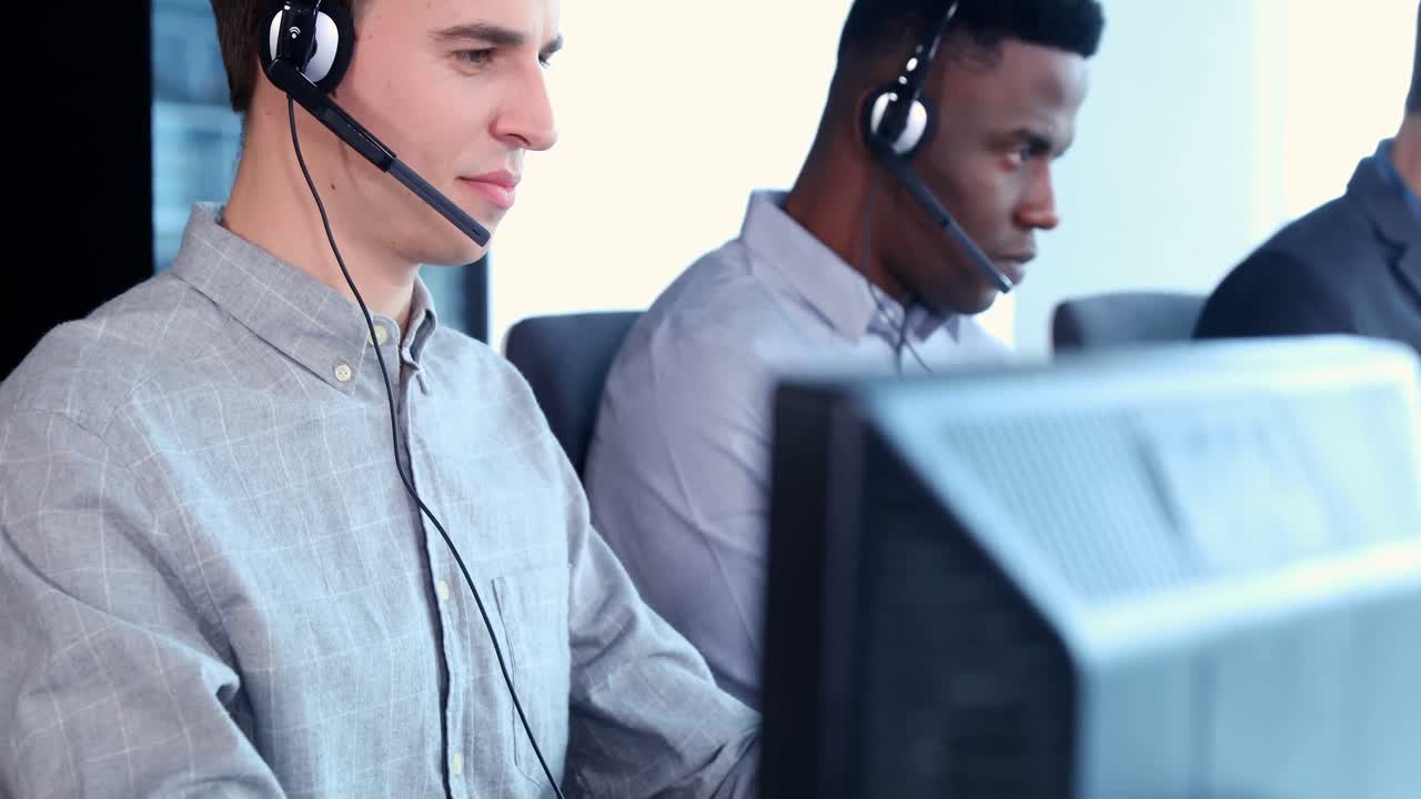 Customer service executives working at office 4k