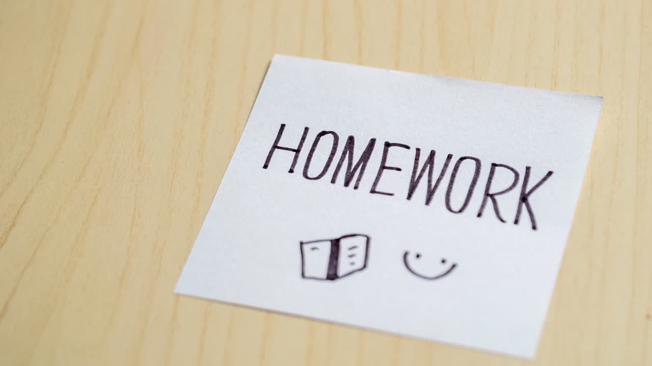 A close-up view of a homework note captures the essence of student life and study habits.