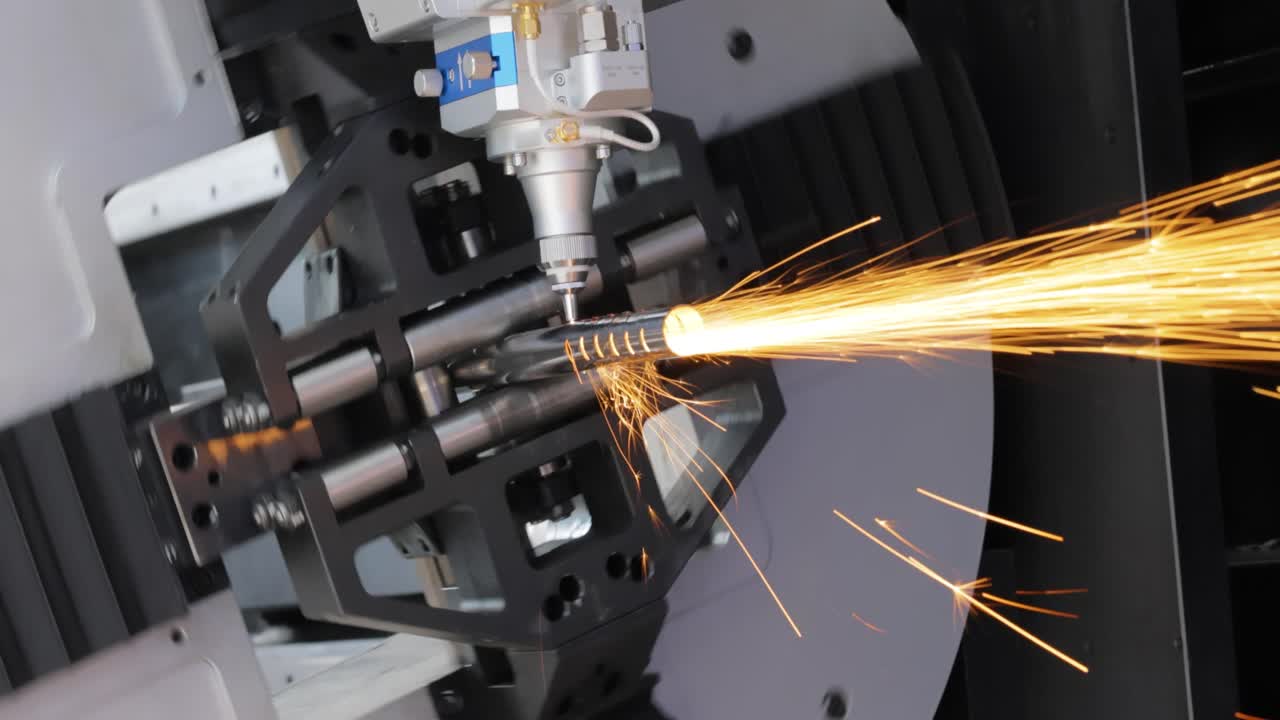 taglio laser e a gas del metallo, tecnologia industriale moderna.