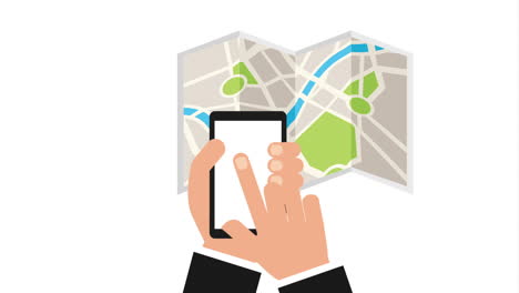 using a smartphone map application