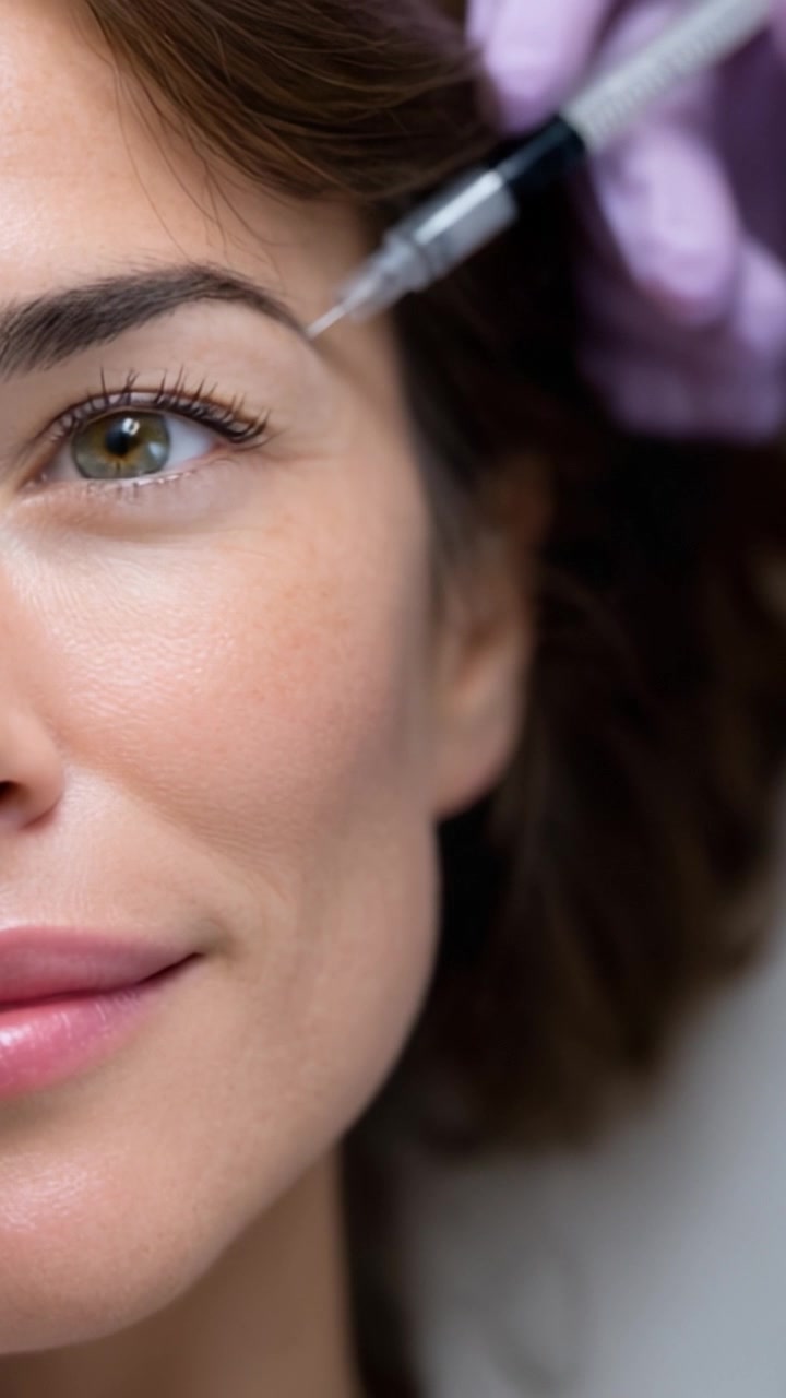 Primi piani del viso di una donna che evidenziano la bellezza naturale e le tecniche di cura della pelle, con un focus sulla salute della pelle e sulle procedure di miglioramento estetico