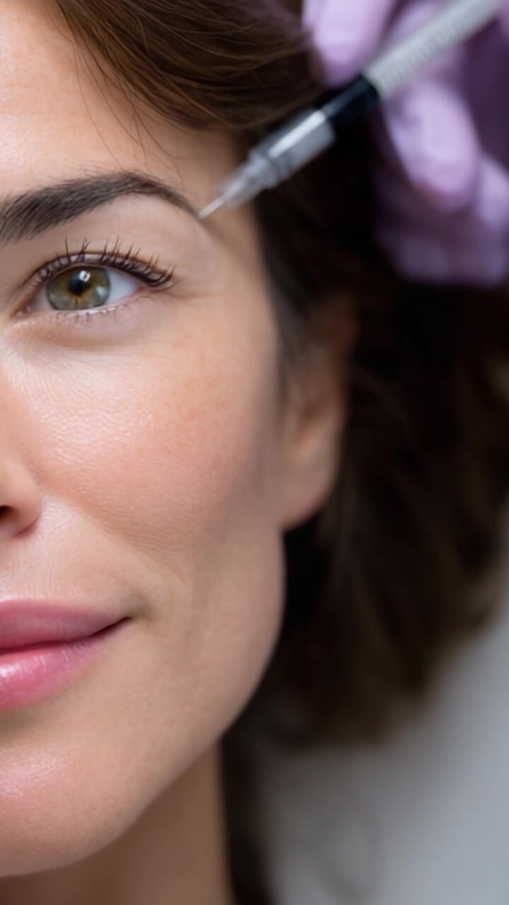 Close-Up Views of a Woman's Face Highlighting Natural Beauty and Skincare Techniques with a Focus on Skin Health and Aesthetic Enhancement Procedures