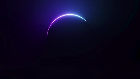 abstract circular neon background. fluorescent glowing neon glowing light gradient. seamless loop 3d render