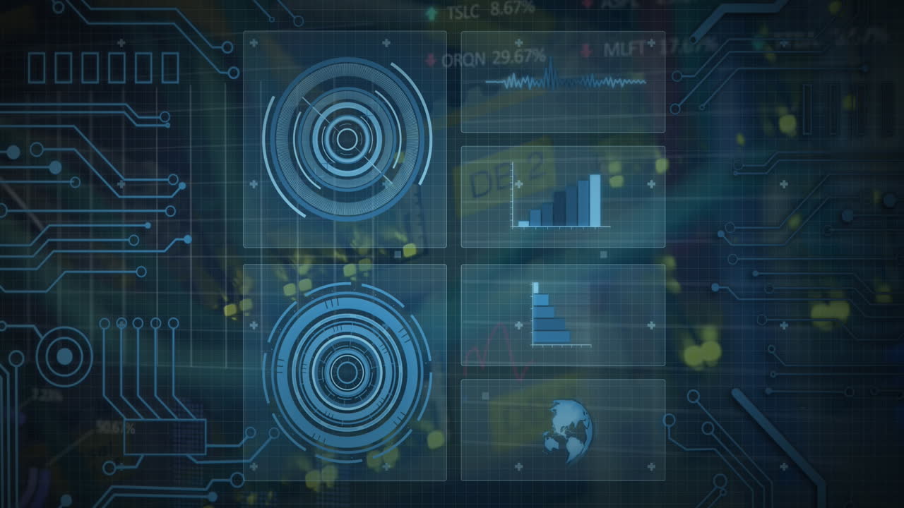 Animation of data processing over server room
