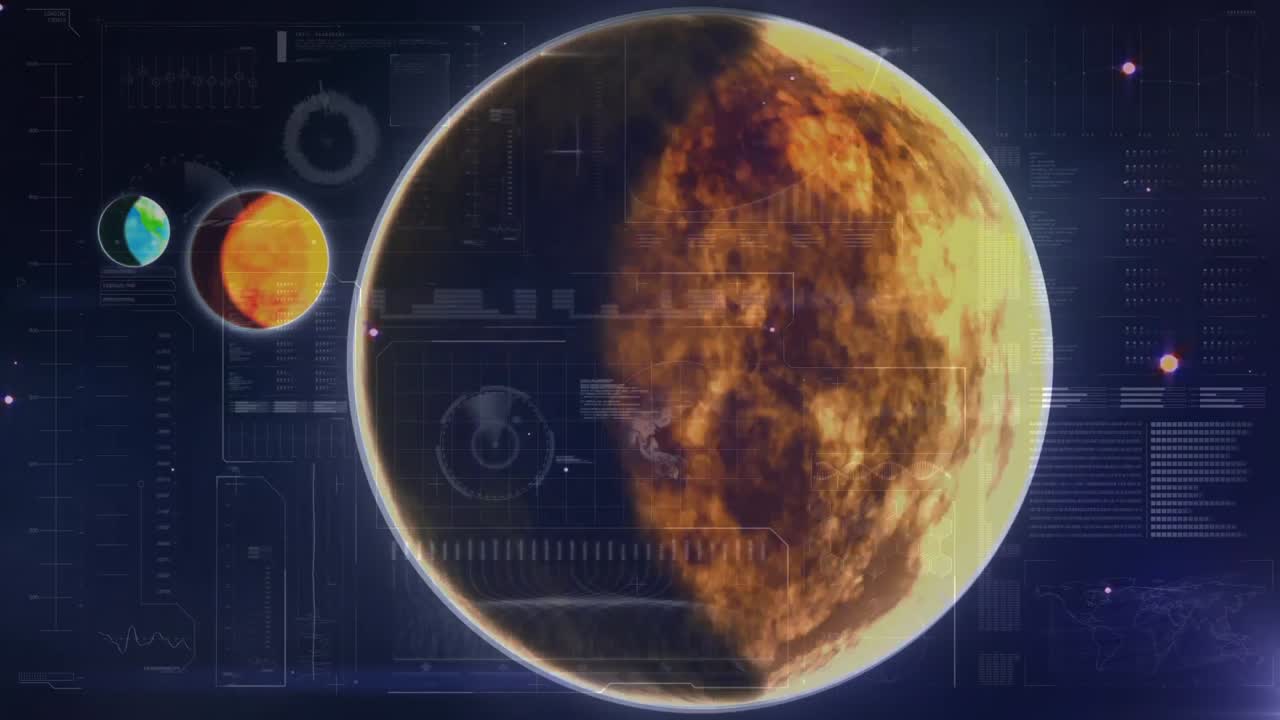 다시보드와 행성들 사이에 회전하는 지구