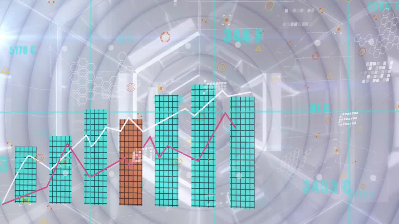 Animation of data processing over tunnel