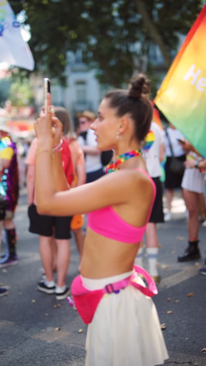 Young Woman at a Pride Parade