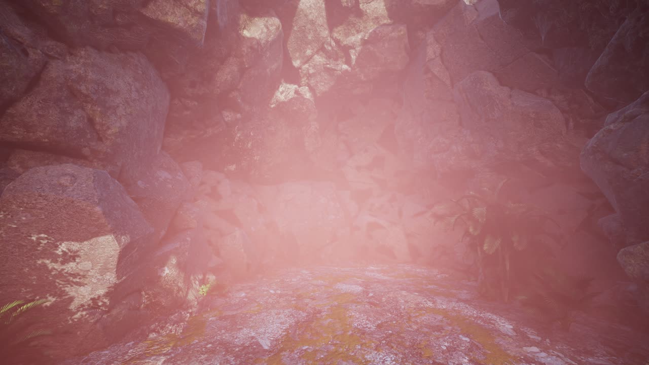 luz del sol dentro de una cueva misteriosa