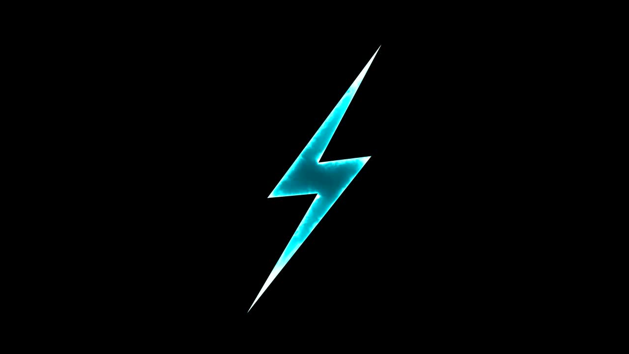 Abstract background with lighting bolt sign. Icon on black background