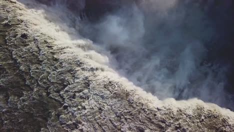 Aerial over Dettifoss Iceland one of the most remarkable waterfalls in the world