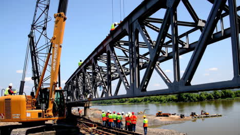 bridge construction project on a river