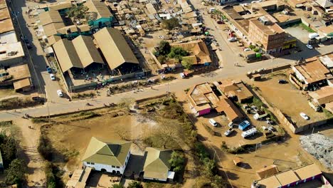 aerial view of rural kenya- loitokitok sub urbs of nairobi, kenya