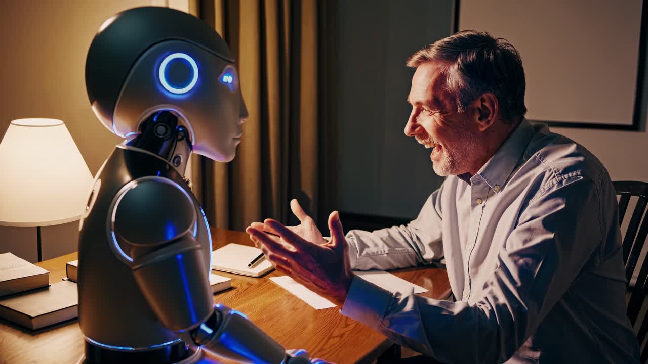 conversación entre humanos y robots