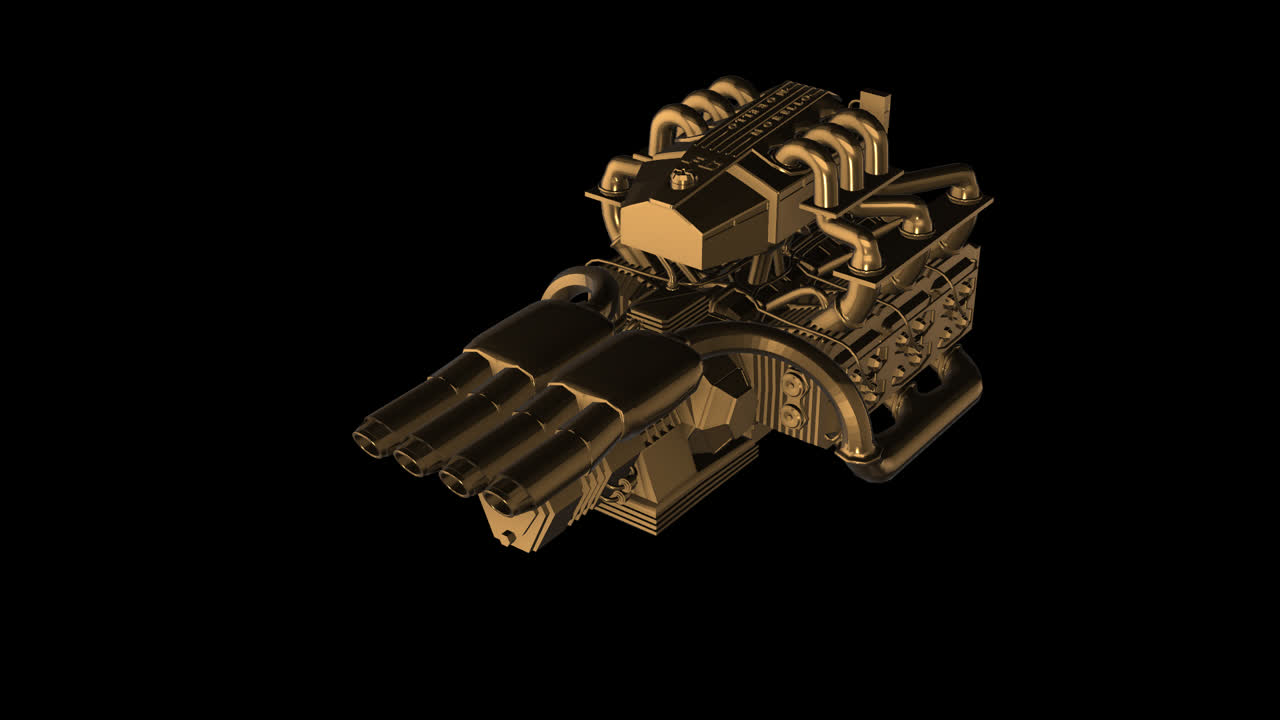 Golden Engine 3D Model
