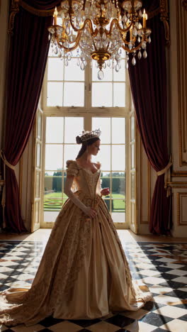 elegant woman in a royal gown