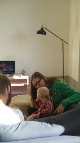 family time with a baby during christmas season