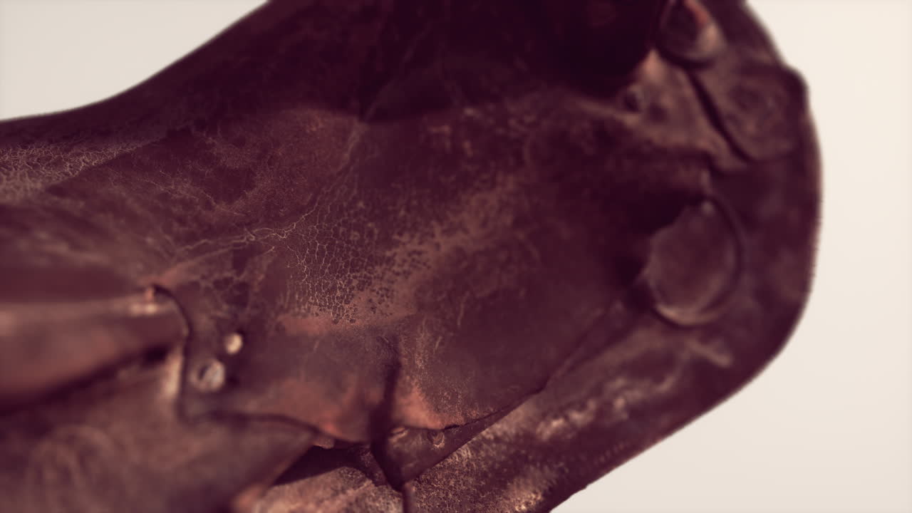 vieja silla de caballo de doma de cuero vintage usada