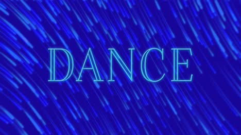 animation of dance text over blue trails