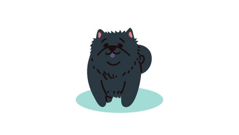 cute cartoon black dog