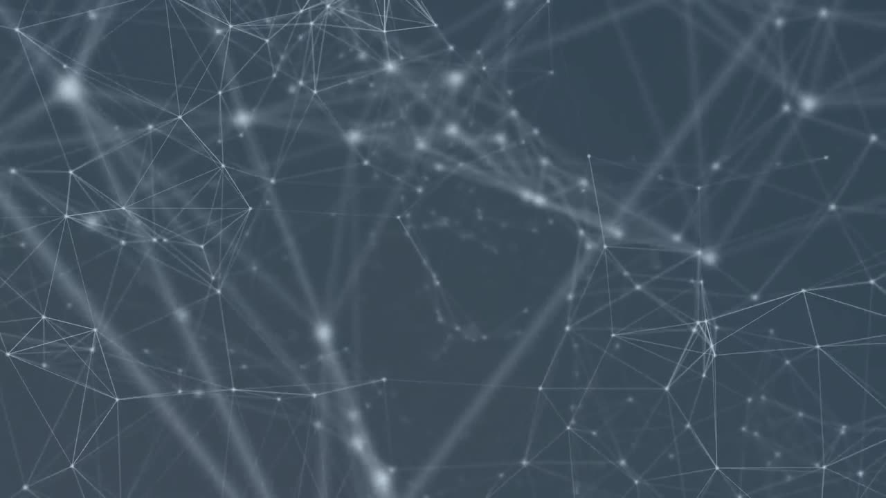 Animation of networks of connections over black background